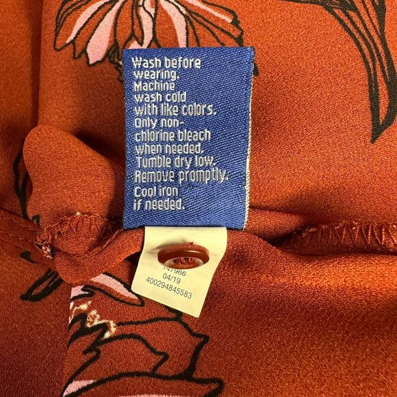 Apt. 9 Women's Floral Print Sleeveless Tank Top Blouse, Size Large, Burnt Orange - Picture 11 of 11